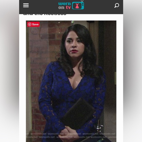 Dress the Population Blue Rose Lace Dress L - Picture 6 of 13